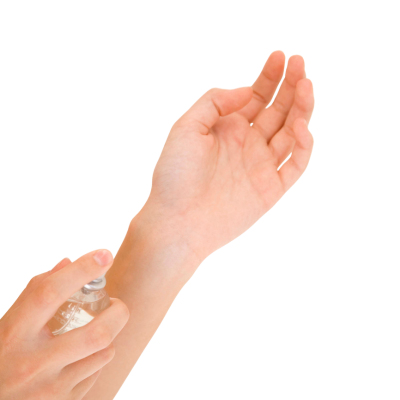 ฉีดน้ำหอมใกล้ๆข้อมือ 